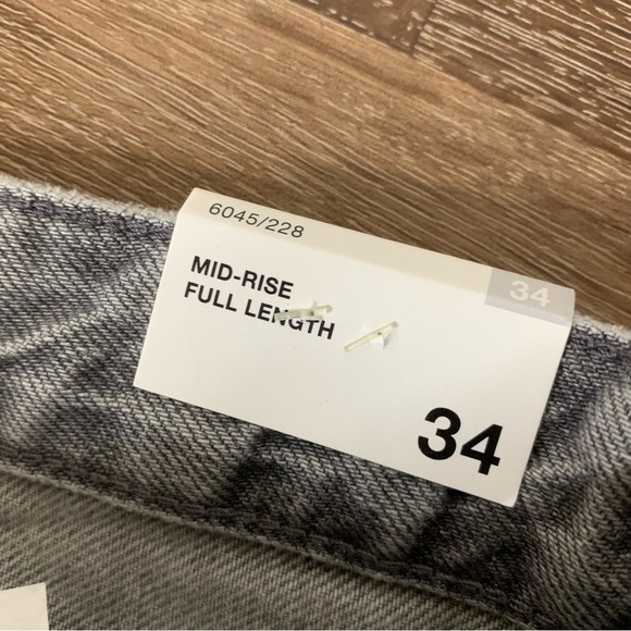 Zara womens gray mid rise full length wide leg jeans 2 NWT - Picture 8 of 11